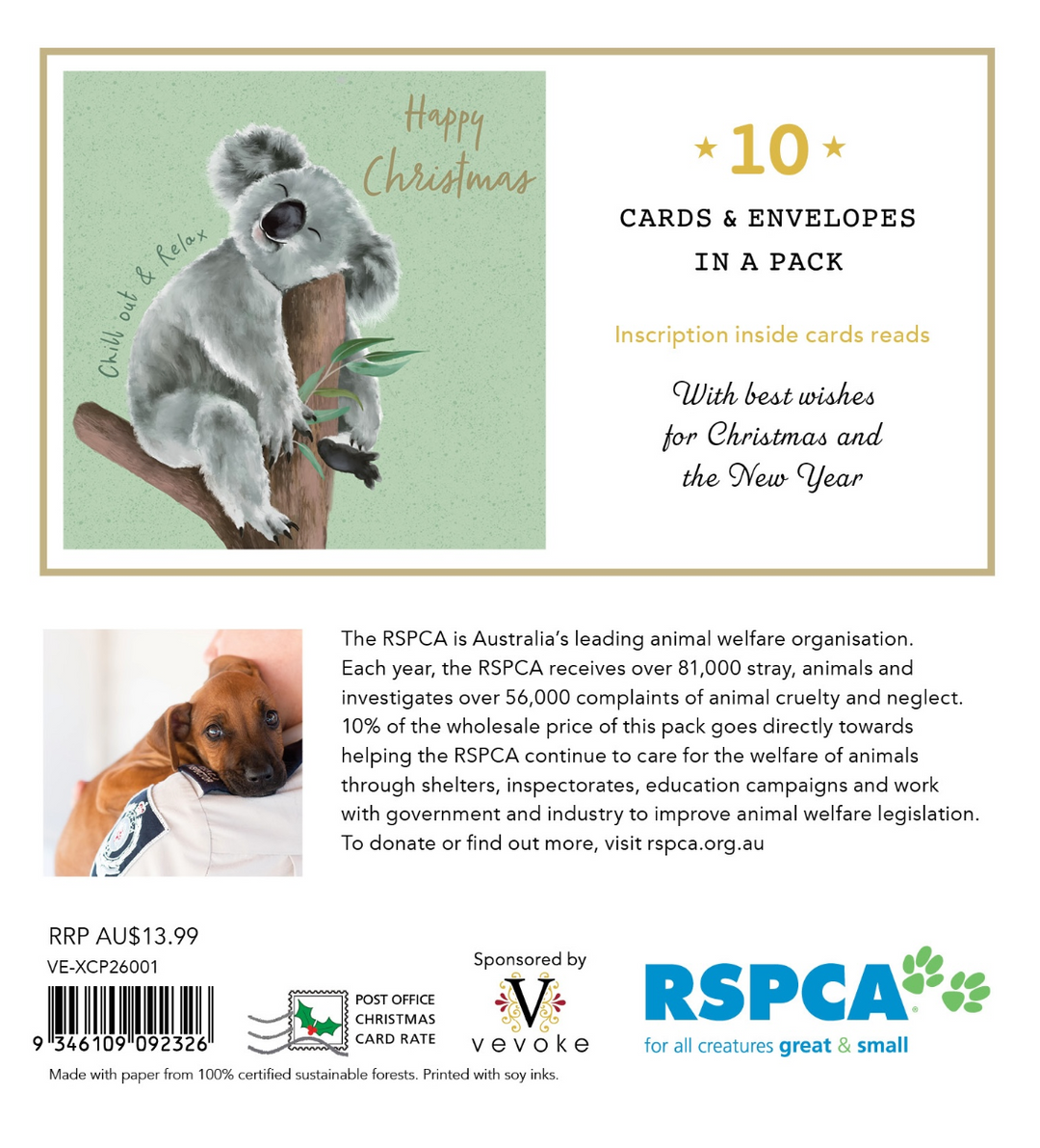 Christmas Card Wallet - RSPCA - Happy Koala