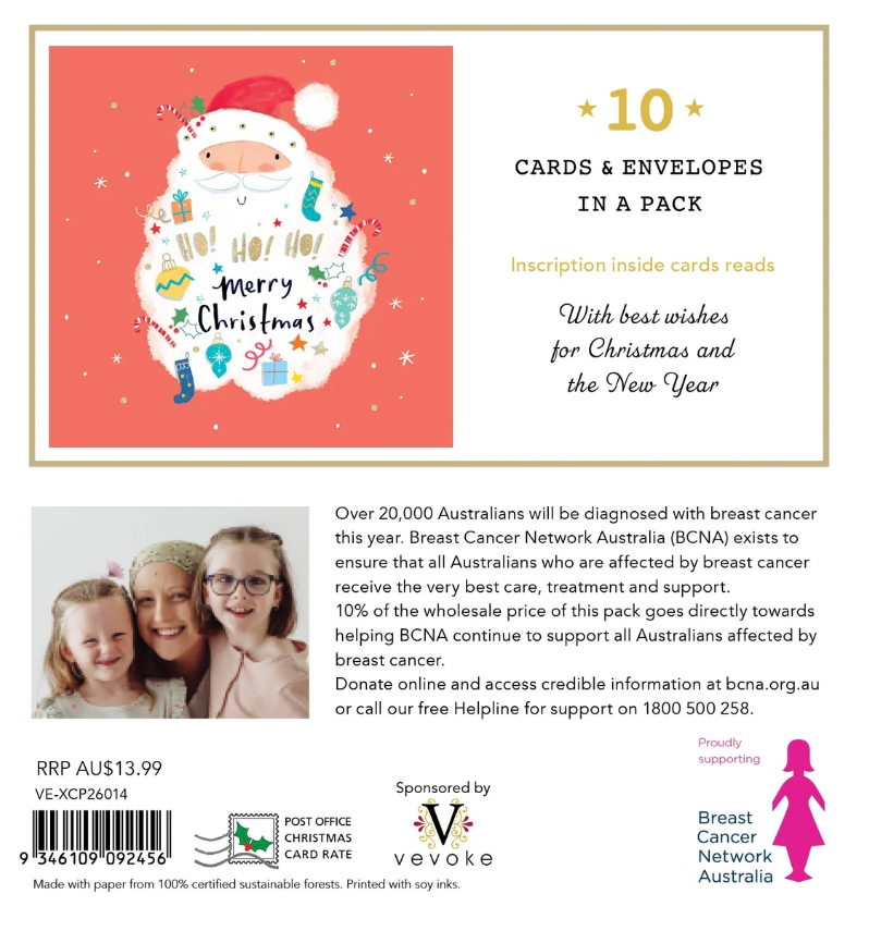 Christmas Card Wallet - BCNA - Ho Ho Ho Santa