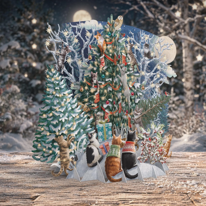 3D Christmas Pop Up Card - Cat's Christmas Tree