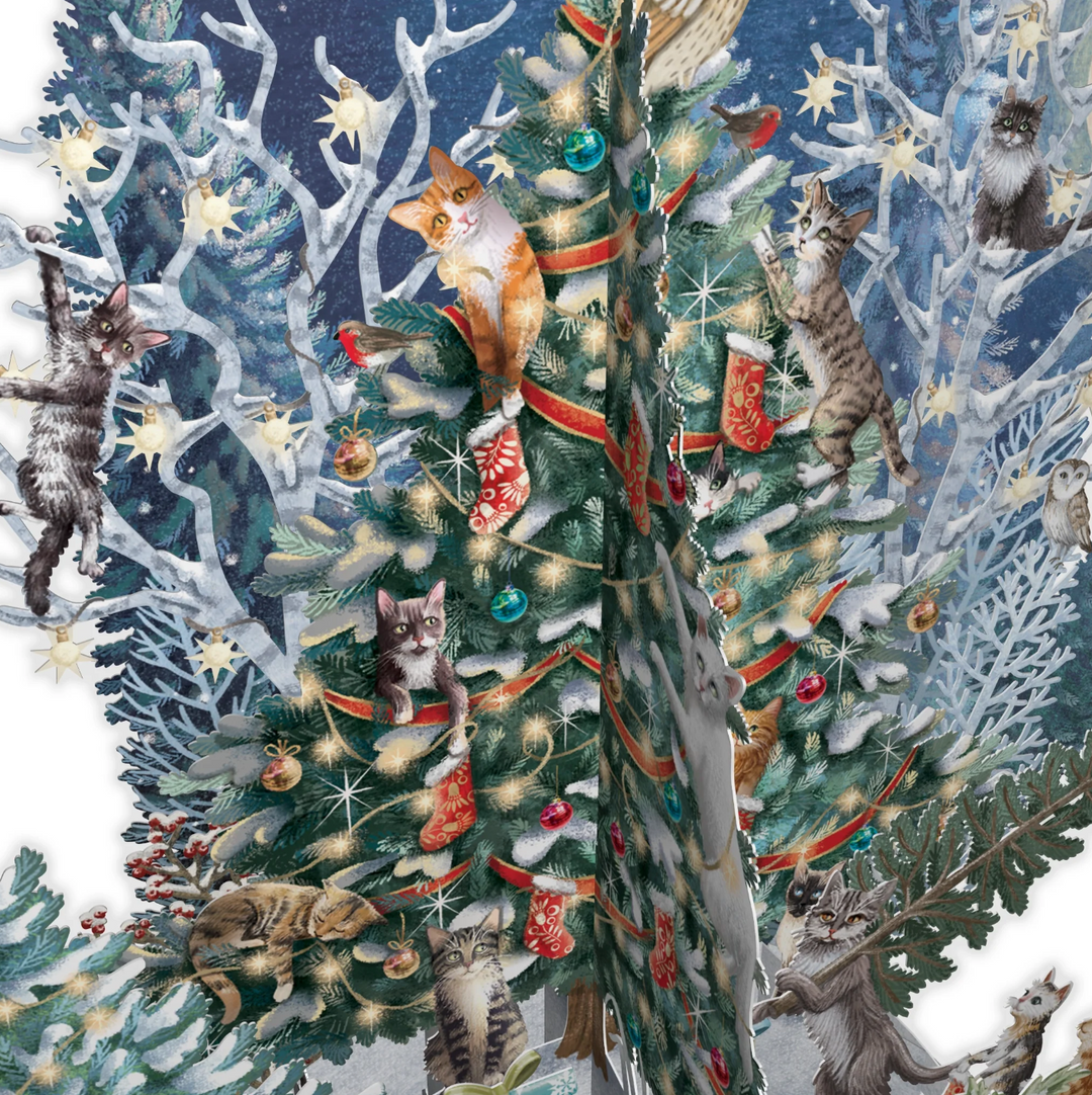3D Christmas Pop Up Card - Cat's Christmas Tree