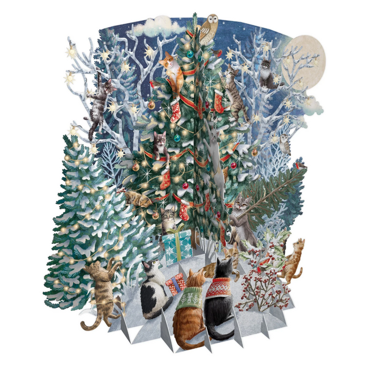 3D Christmas Pop Up Card - Cat's Christmas Tree
