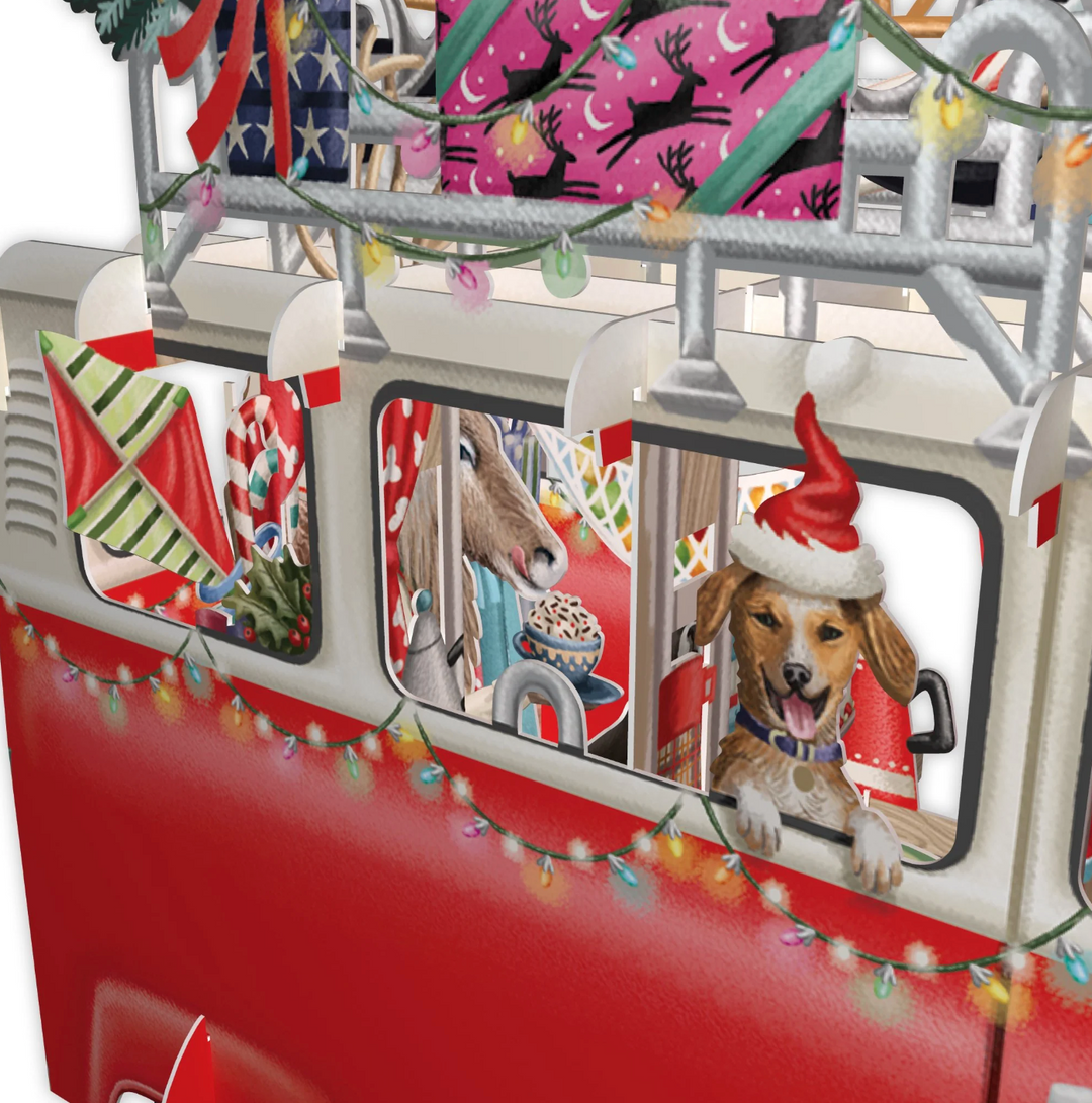 Me and McQ 3D Pop Up Card - Christmas Camper