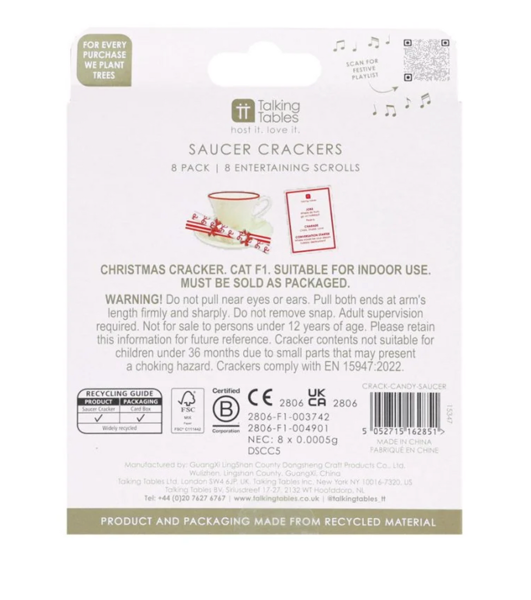 Talking Tables Mini Saucer Crackers - Bow