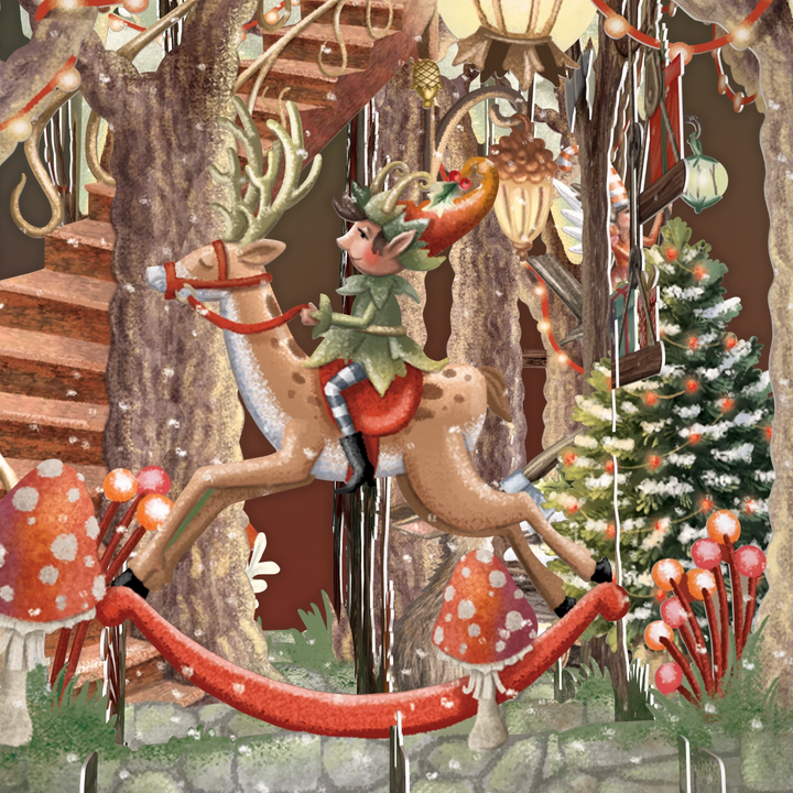 3D Christmas Pop Up Card - Santa's Workshop