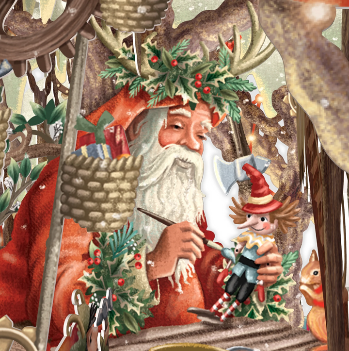 3D Christmas Pop Up Card - Santa's Workshop
