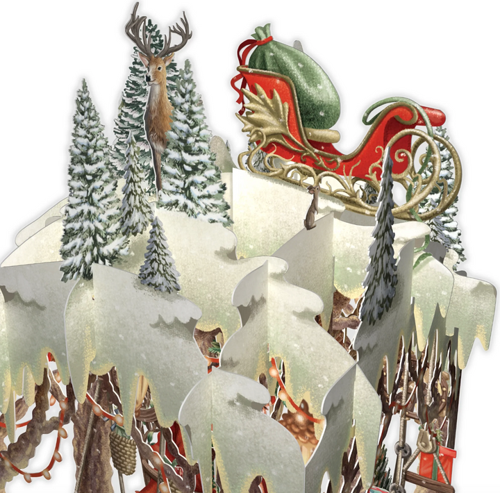 3D Christmas Pop Up Card - Santa's Workshop