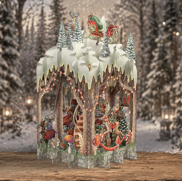 3D Christmas Pop Up Card - Santa's Workshop