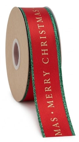 Vandoros Traditional Merry Christmas Ribbon Collection 15mm x 3m