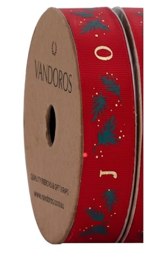 Vandoros Traditional Merry Christmas Ribbon Collection 15mm x 3m