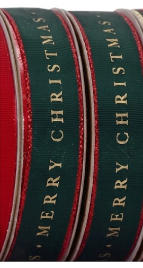 Vandoros Traditional Merry Christmas Ribbon Collection 15mm x 3m