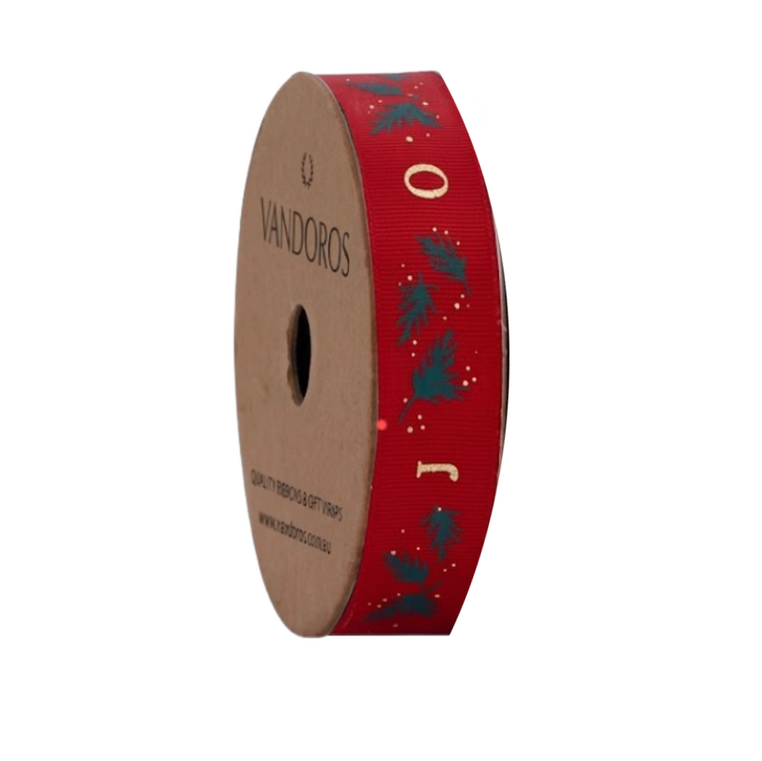 Vandoros Traditional Merry Christmas Ribbon Collection 15mm x 3m