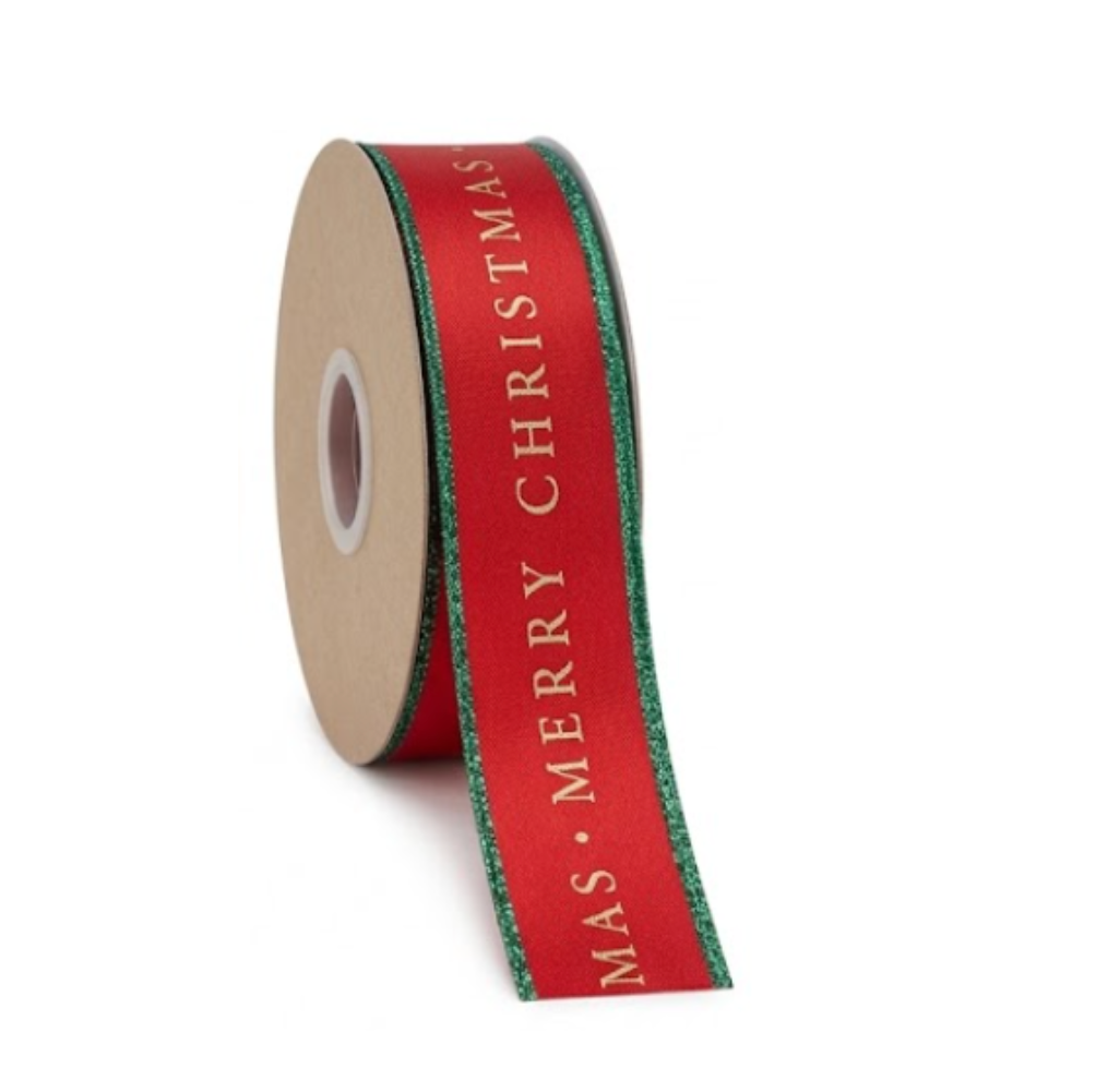 Vandoros Traditional Merry Christmas Ribbon Collection 15mm x 3m