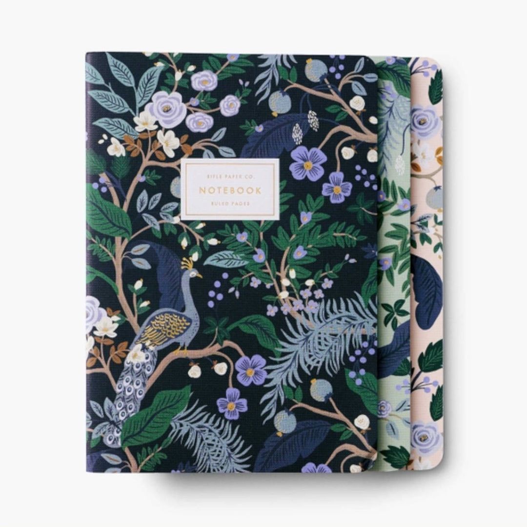 Rifle Paper Co. Stitched Notebooks - Pack Of 3 - Peacock