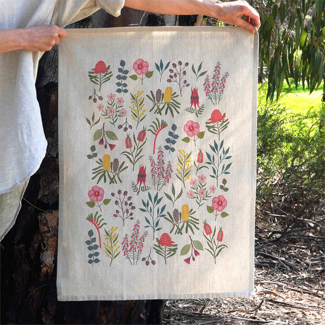 Australian Wildflowers Tea Towel