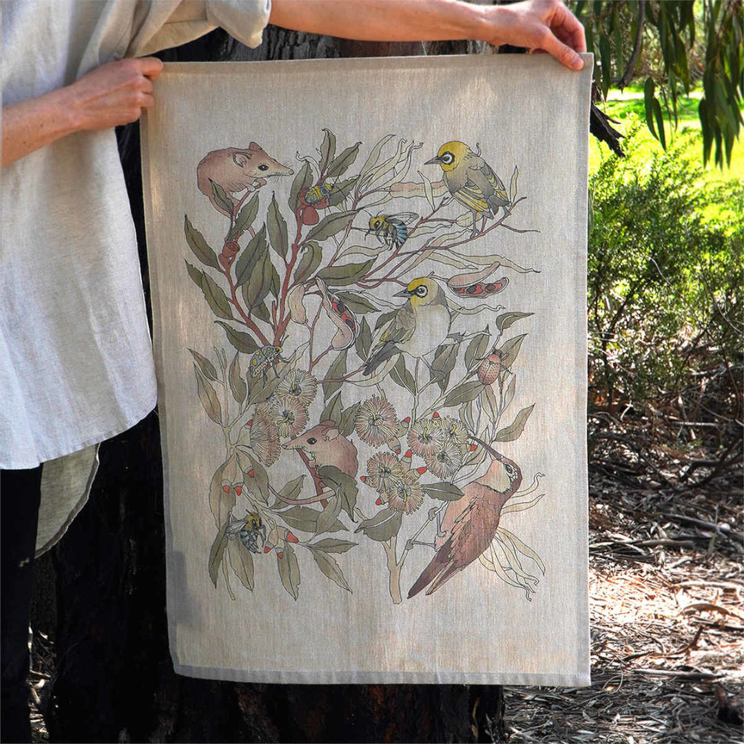 Tea Towel - Pollinators - Earth Greetings