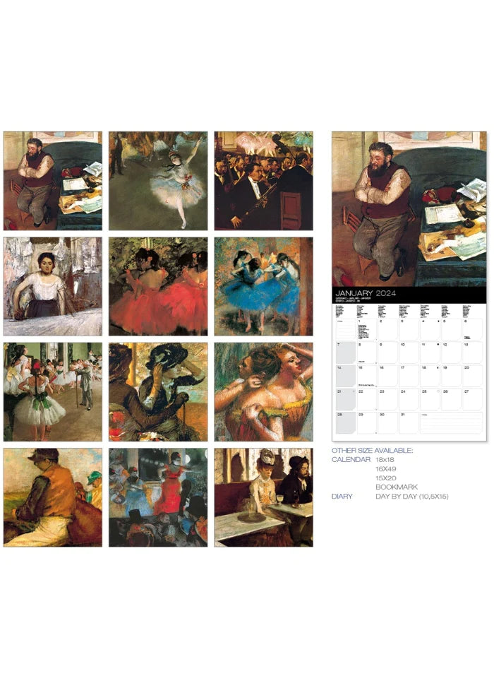 Allaluna 2024 Bookmark Calendar - Degas