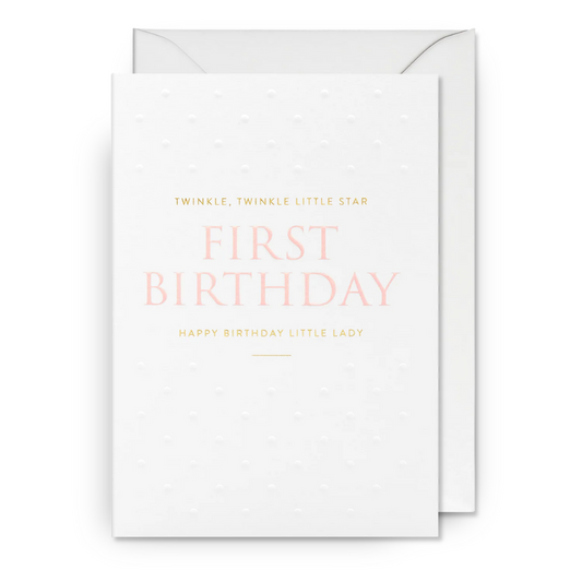 First Birthday Card - Little Lady