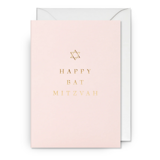 Happy Bat Mitzvah Card - Pink