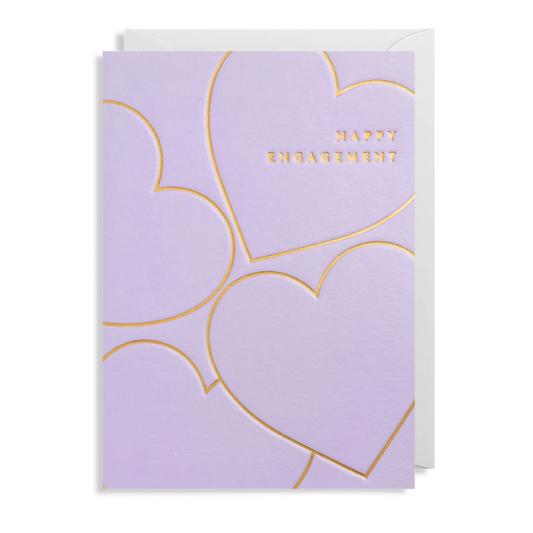 Happy Engagement Card - Purple Hearts