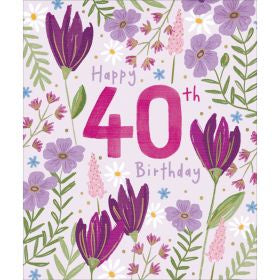 Honey Blossom Card -Happy 40th Birthday