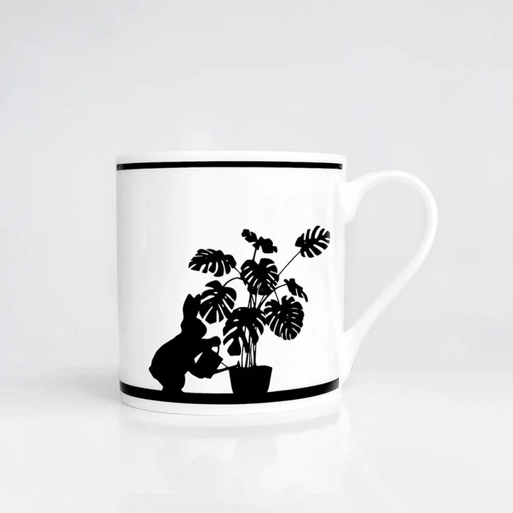 HamMade Fine China Mug - Watering Rabbit