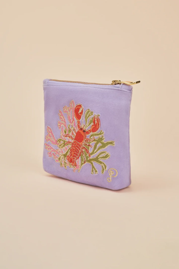 Velvet Mini Pouch - Lobster Buddies - Lavender