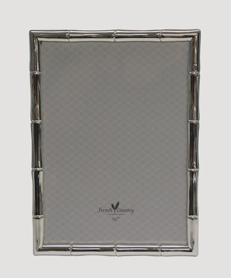 Silver Plated Photo Frame 5x7" – Classic Bamboo Style Frame