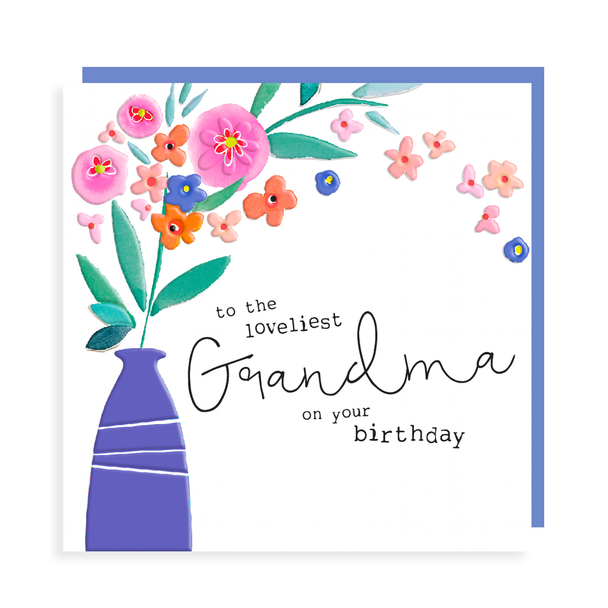 Fiori Rosa Card - Loveliest Grandma