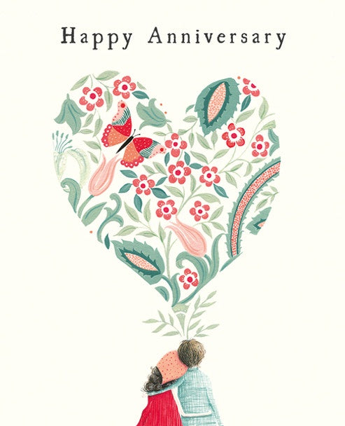 Card - Anniversary - Floral Heart