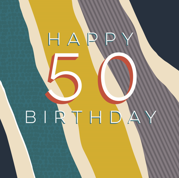 Glow Card -  Happy 50th Birthday