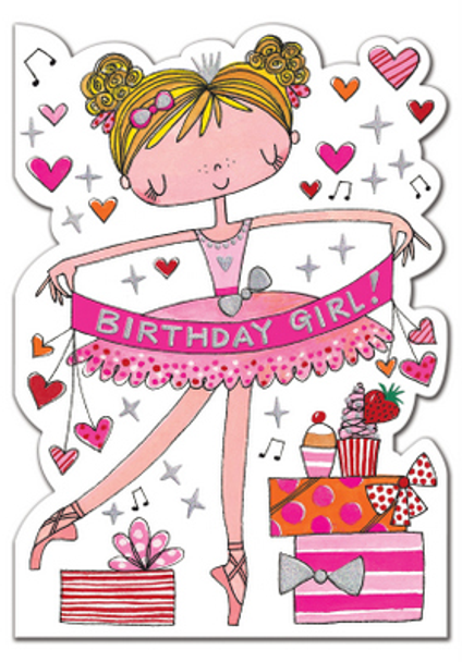 Star Jumps Card - Ballerina - Diecut