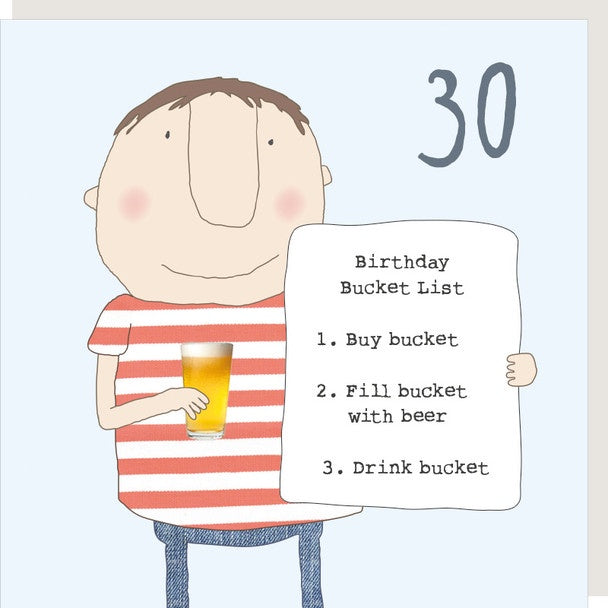 Card - Boy 30th Bucket List