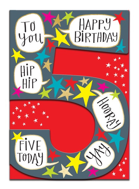 Ditto Die- Cut Card - 5th Hip Hip Hooray