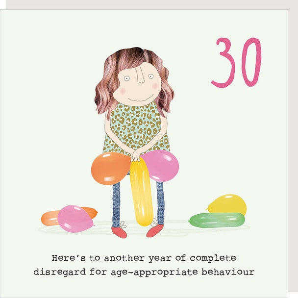 Card - Girl 30th Disregard