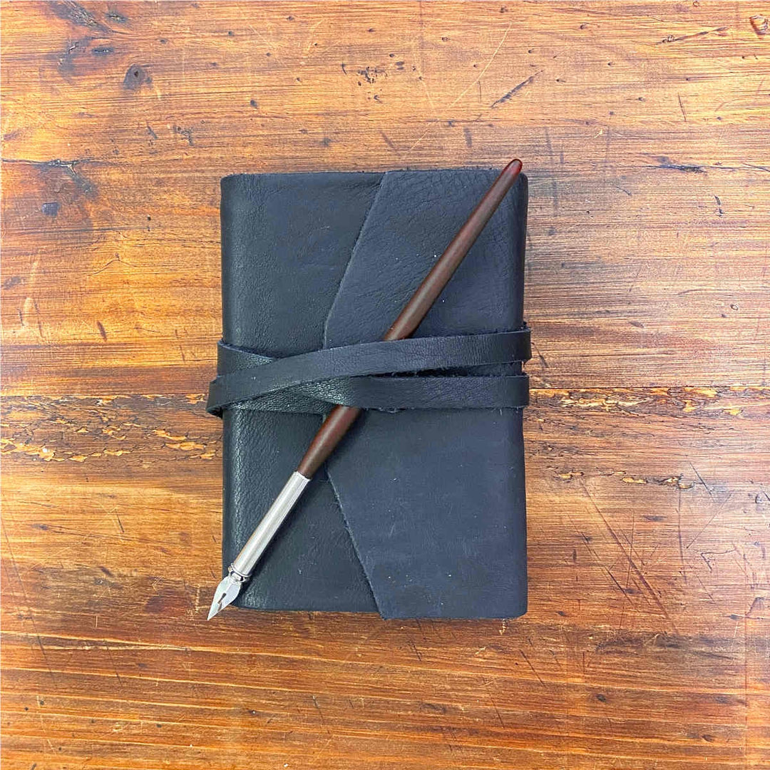 Laccio Leather Journal - Black Small