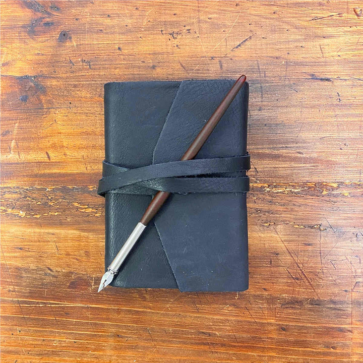 Laccio Leather Journal - Black Small
