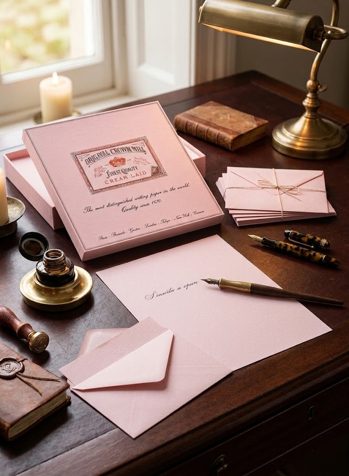 Original Crown Mill Laid Paper Writing Pad 50 Sheets – A4 Pink