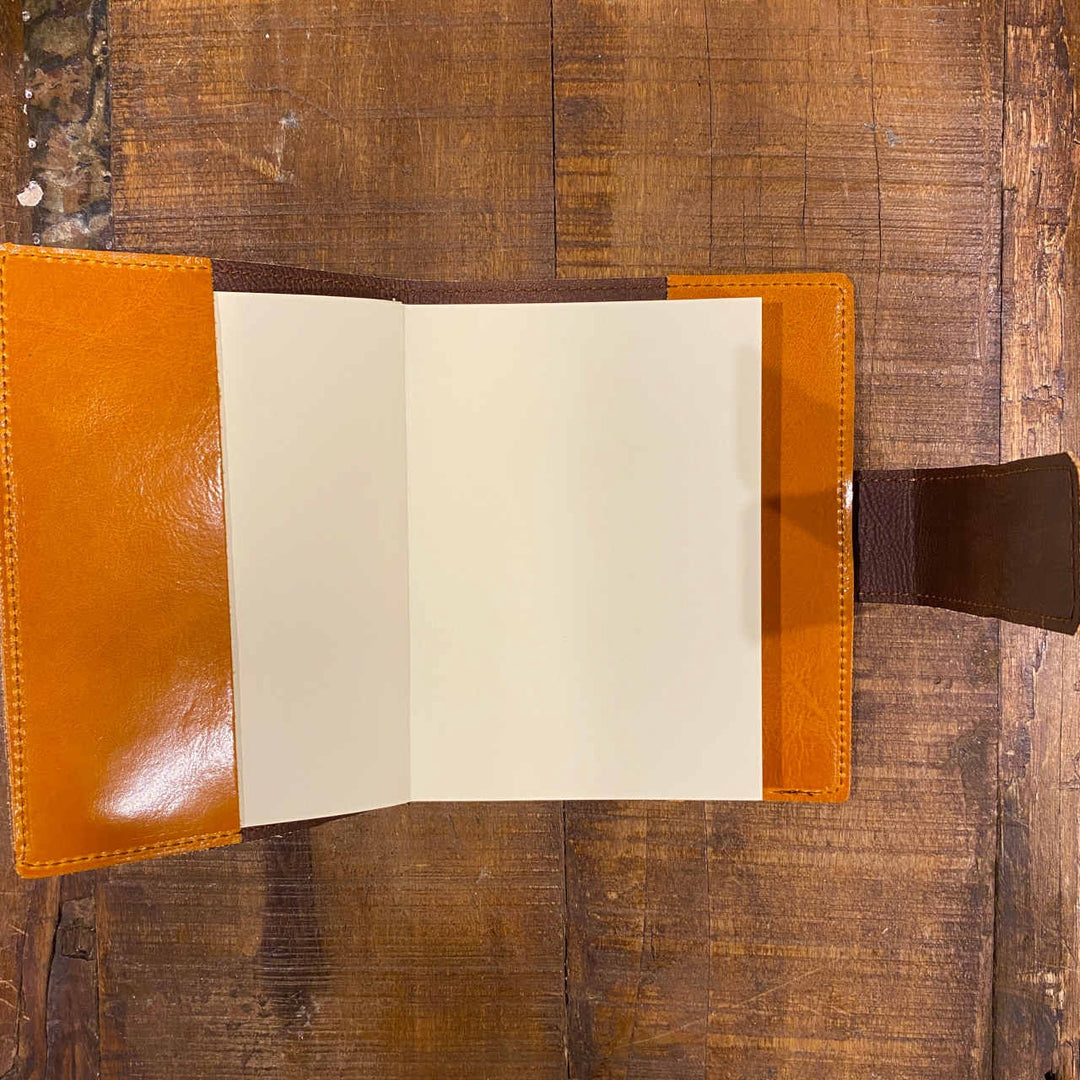 Roma Refillable Leather Journal - 12cm x 17cm - Wheat