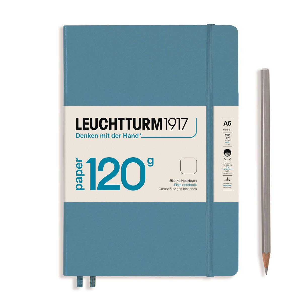 Leuchtturm 120g Edition Notebook - A5 - Plain - Nordic Blue