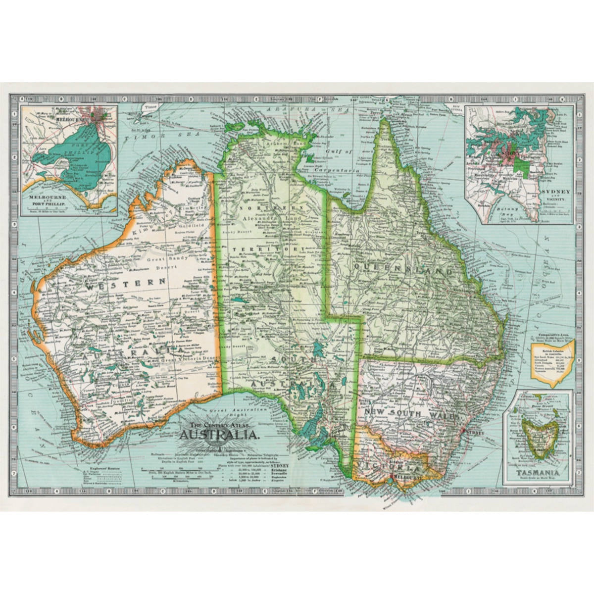 Cavallini & Co Poster - Map of Australia