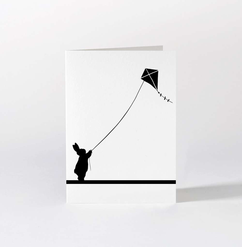 HamMade Bunny Card - Kite Flying Rabbit