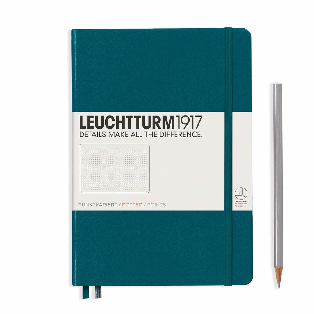 Leuchtturm Hardcover A5 Notebook - Pacific Green, Dotted
