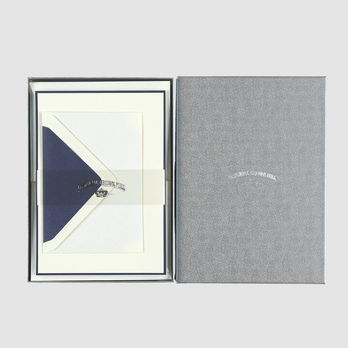 Boxed A5 Sheet and Envelope Set, 25 - Cream / Blue - Original Crown Mill
