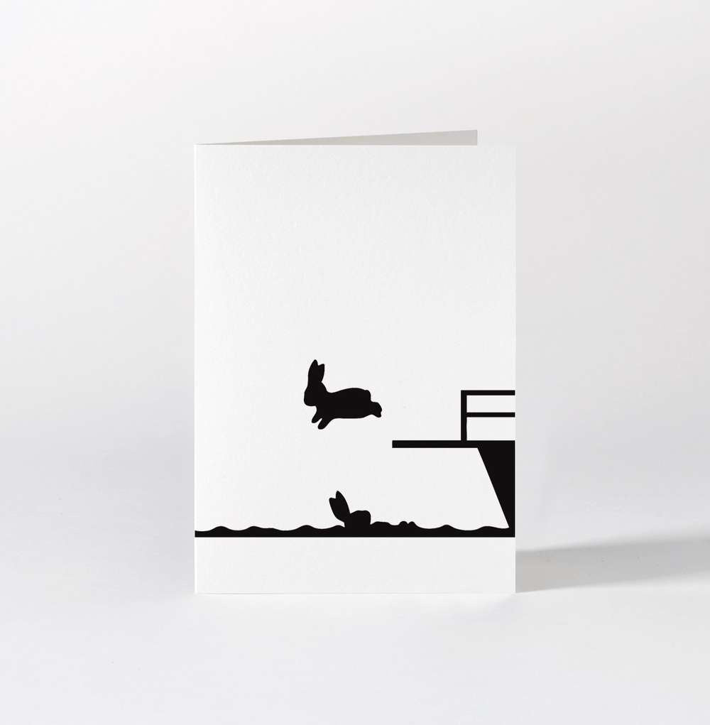 HamMade Bunny Card - Diving Rabbit