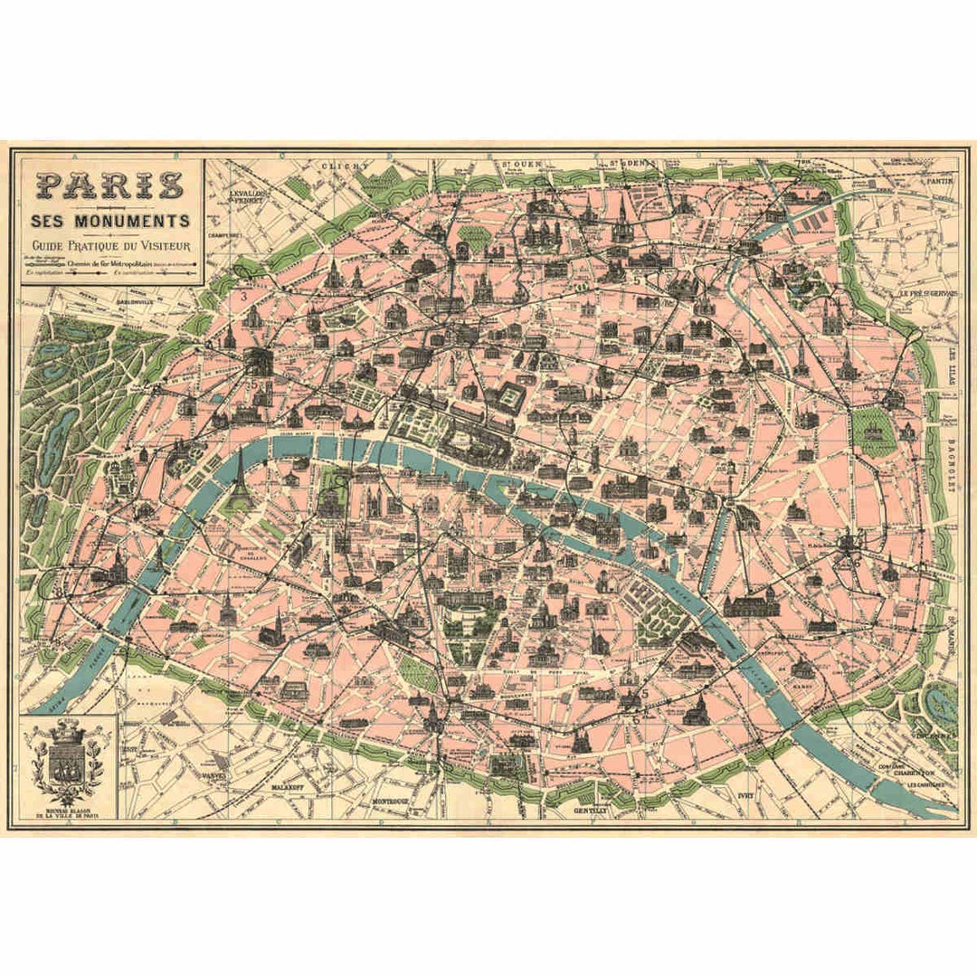Map of Paris Poster