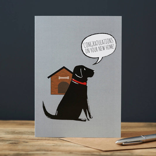 New Home Card – Black Labrador - Sweet William