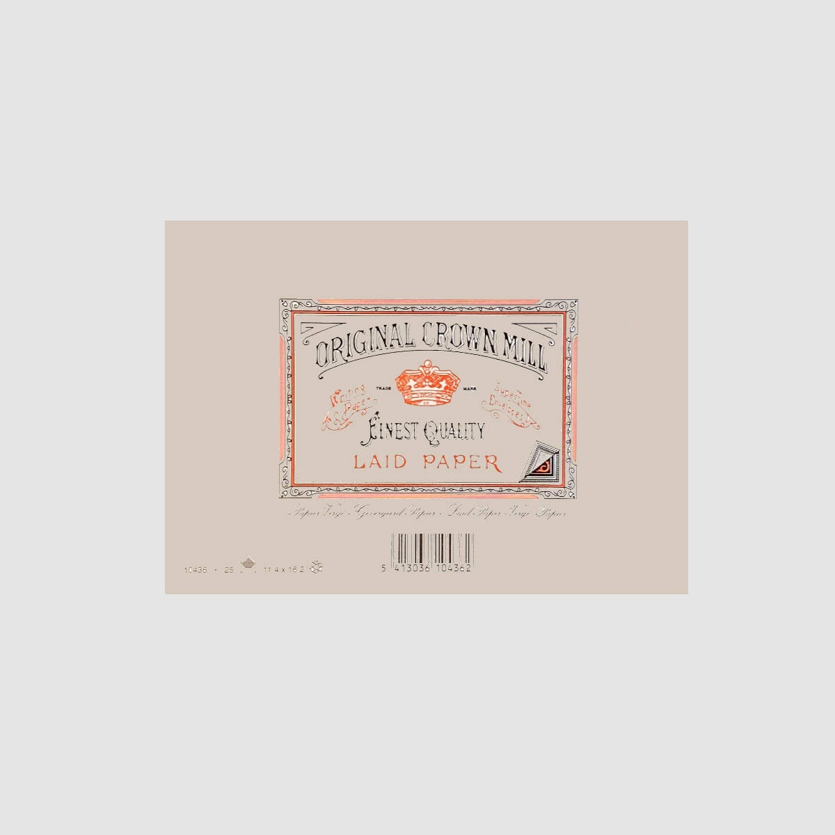 Laid Paper Envelopes 25 Pack – C6 Grey - Original Crown Mill