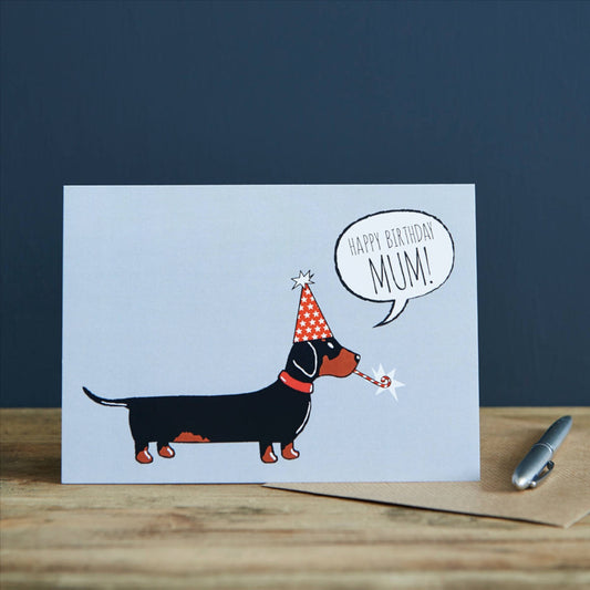 Happy Birthday Card for Mum - Daschshund - Sweet William