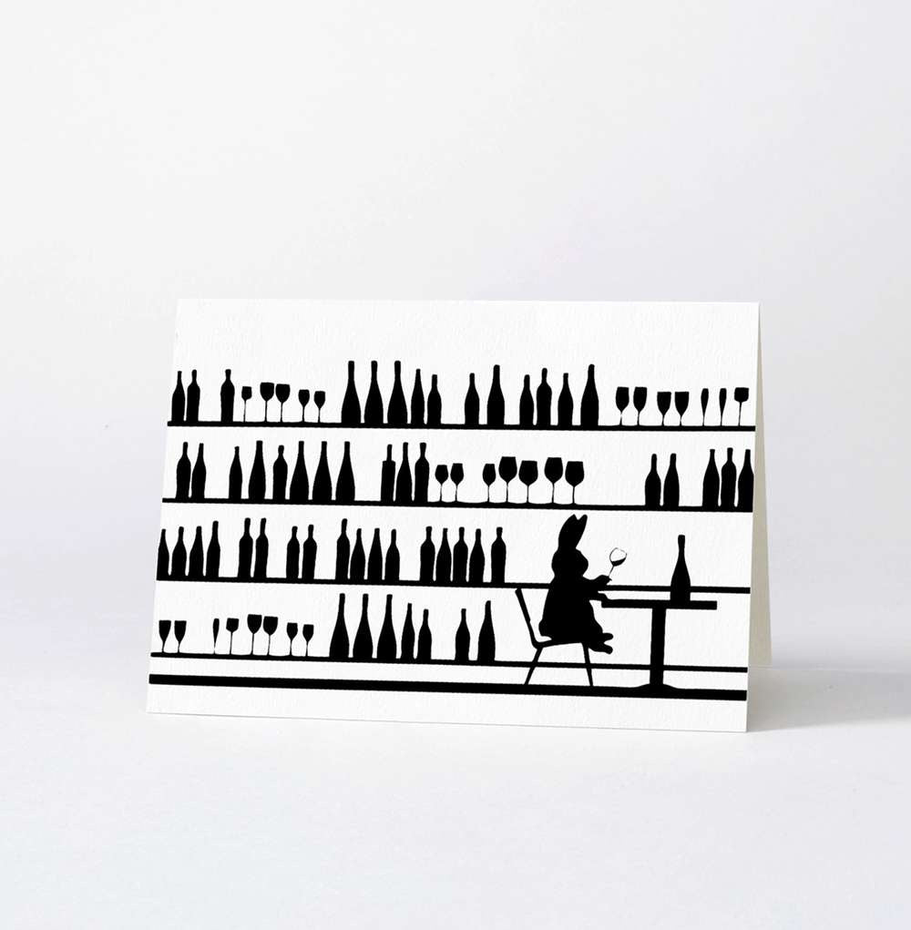 HamMade Card - Wine Tasting Rabbit