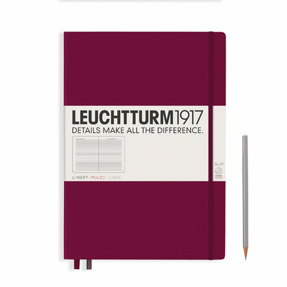 Leuchtturm Hardcover A4+ Slim Notebook - Port Red, Lined